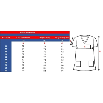 Bluza medyczna męska kołnierz długi rękaw roz. 52